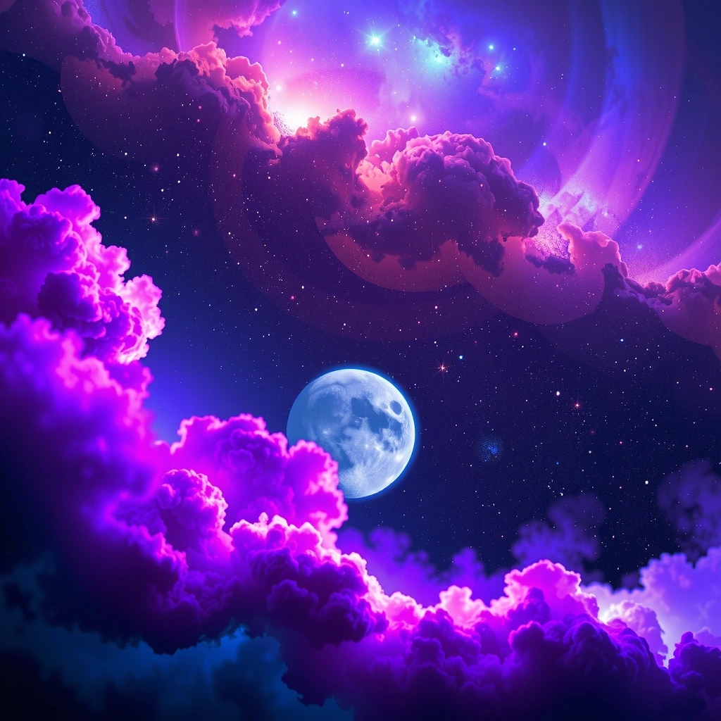 Galaxy cosmic background with nebula and stars